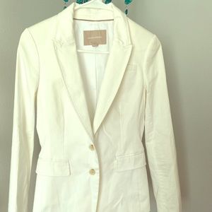 Banana Republic cream suit jacket stretch SZ 2